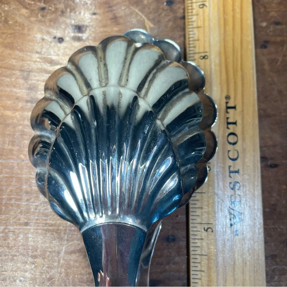 Vintage Silver plated Shell serving tongs